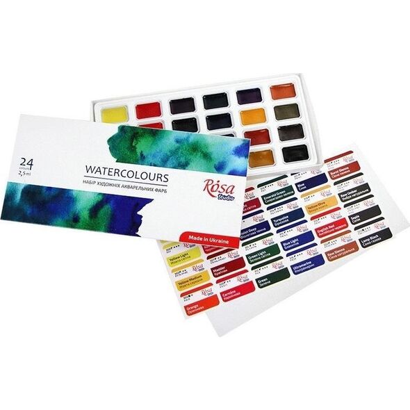 Farby akwarelowe w kostkach 2,5ml 24 kolorów