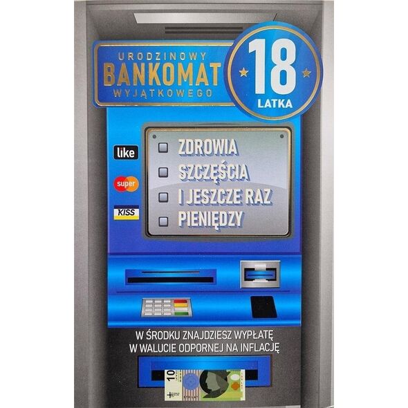 Karnet Urodziny 18 męskie