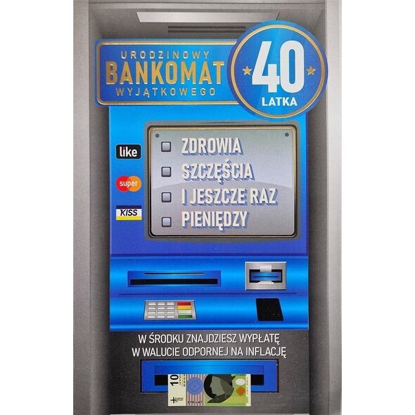 Karnet Urodziny 40 męskie