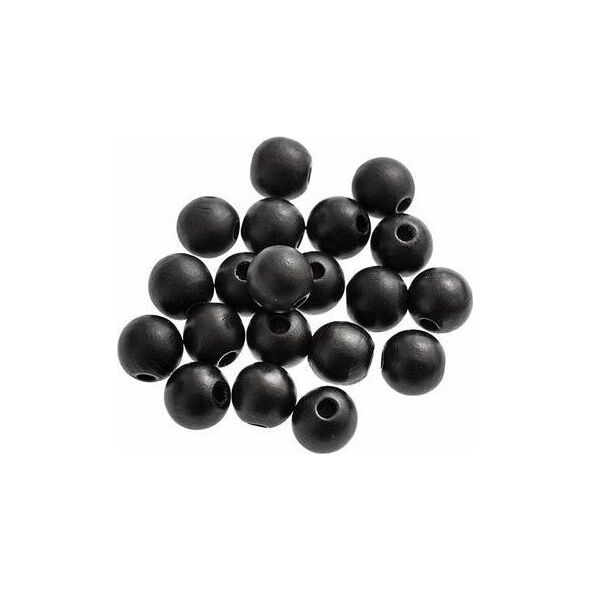 Koraliki drewniane 16mm 20szt matowa czerń