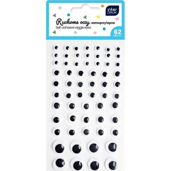 Oczy ruchome samoprzylepne 62szt