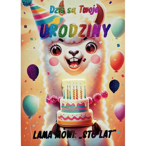 Karnet Urodzinki Lama 3K