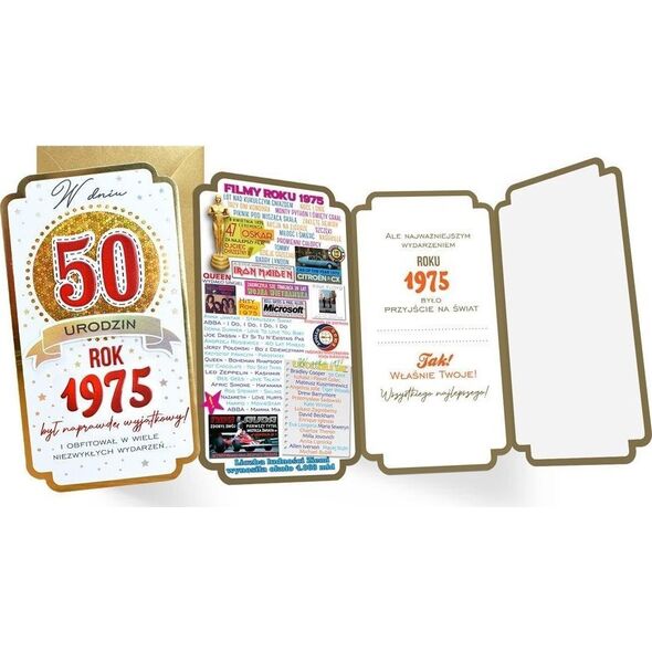 Karnet urodziny 50
