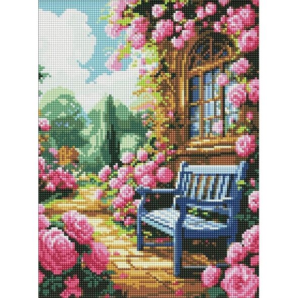 Diamentowa mozaika bez ramy - Kwiatowy ogród 30x40