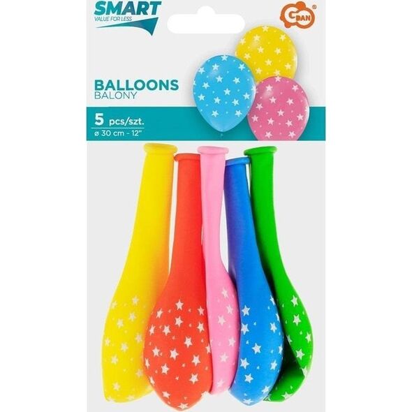 Balony Gwiazdki 30cm 5szt