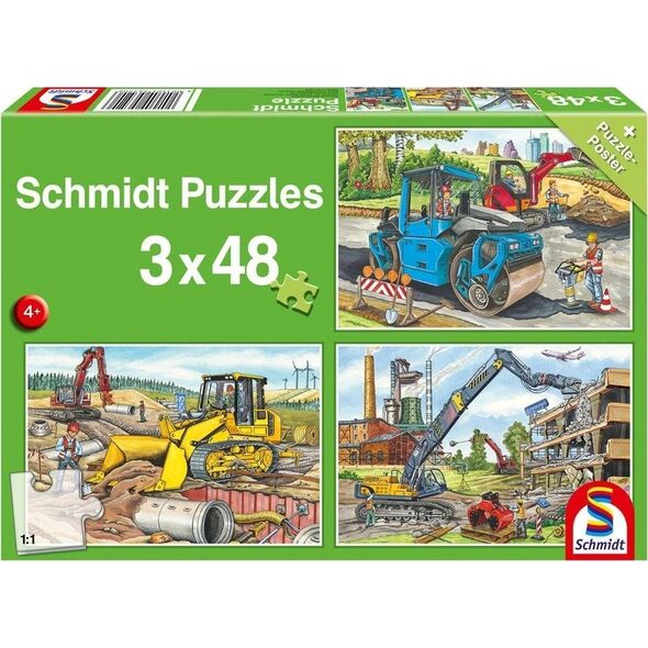 Puzzle 3x48 Pojazdy budowlane G3