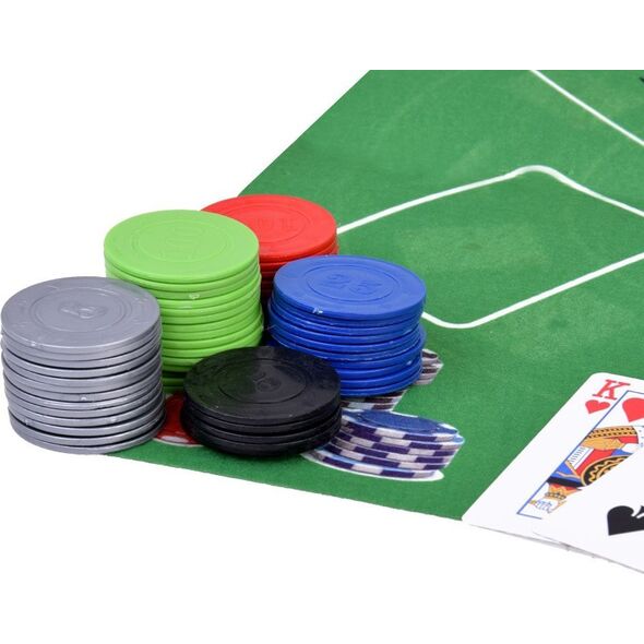 Zestaw Gra karciana 2w1 Poker i BlackJack Żetony + karty + plansza GR0706
