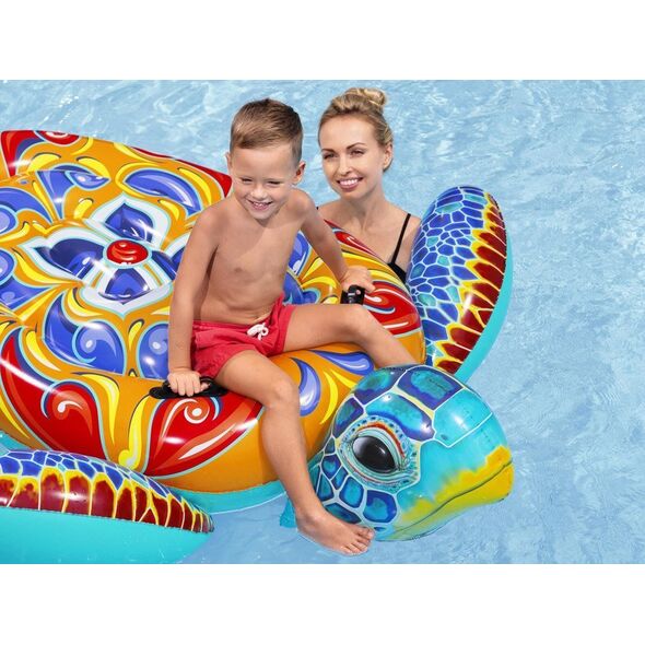 Bestway Dmuchany materac z uchwytami ŻÓŁW Nadruk Majolika 183x173cm 41523