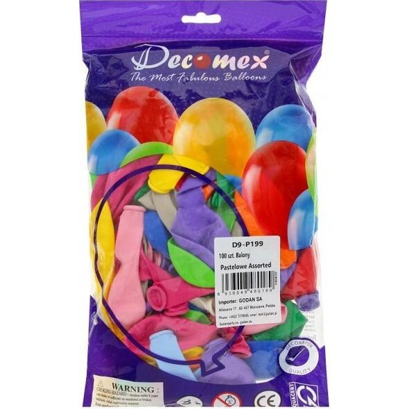 Balony Decomex pastelowe 23cm 100szt