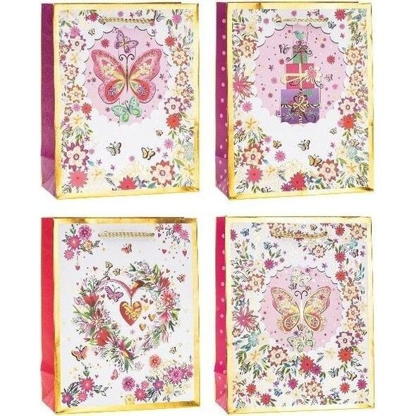 Torebka ozdobna 26x32x10 mix ROZETTE