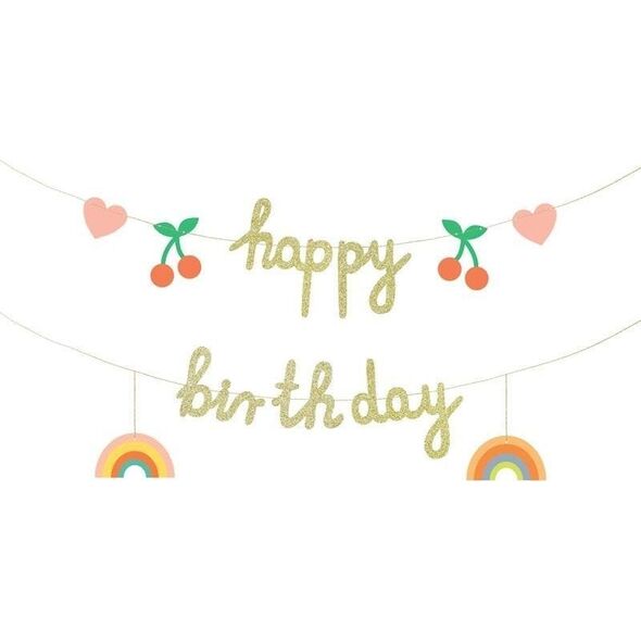 Baner papierowy Happy Birthday 100x18cm