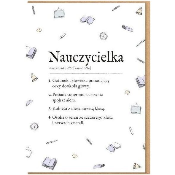 Karnet okolicznościowy Nauczycielka