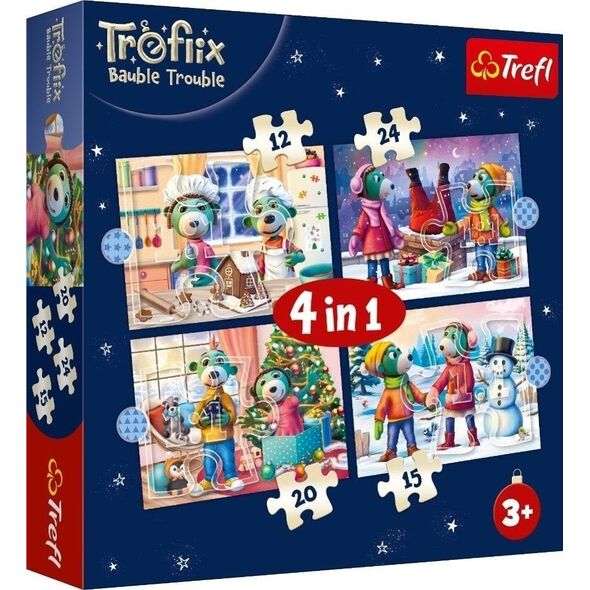 Puzzle 4w1 U Treflików pada śnieg TREFL EDUKAMP
