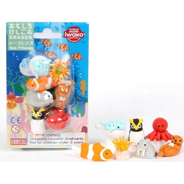 Zestaw gumki do ścierania puzzle Sea Friends