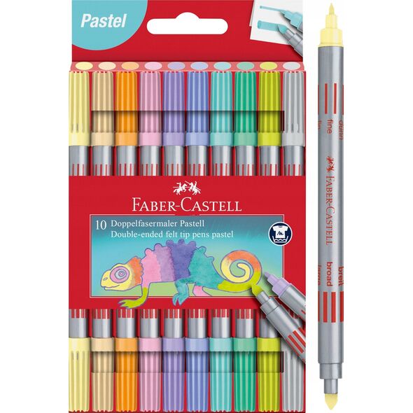 Flamastry dwustronne pastel 10 kol. FABER CASTELL