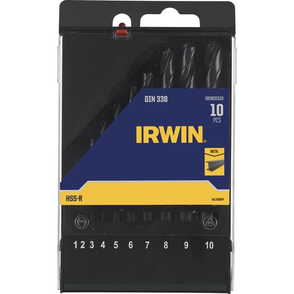 Τρυπάνι Irwin IRWIN ΜΕΤΑΛΛΙΚΟ ΤΡΥΠΑΝΙ HSS-R DIN338 σετ 10 τεμ.   1-2-3-4-5-6-7-8-9-10mm σε κασέτα 13495530 5054905293338
