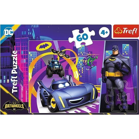 Puzzle 60 elementów Batman i jego pojazdy Trefl