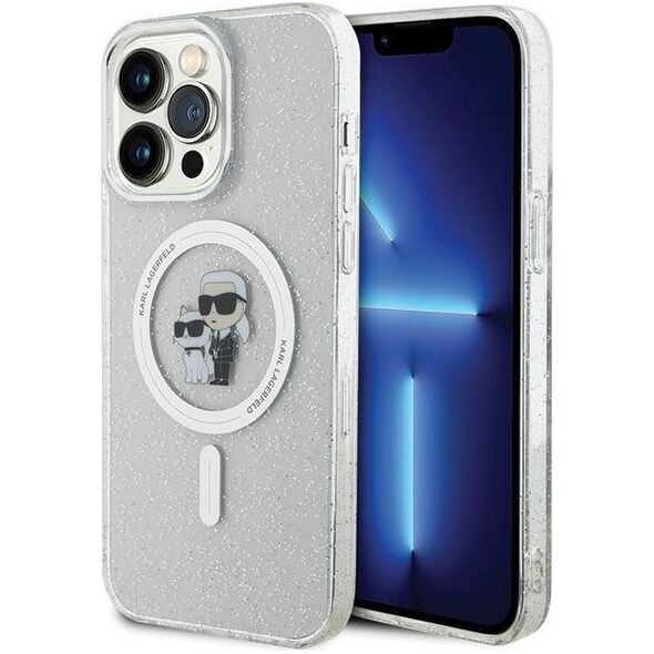 Karl Lagerfeld Etui Karl Lagerfeld KLHMP14XHGKCNOT Apple iPhone 14 Pro Max hardcase Karl&Choupette Glitter MagSafe transparent