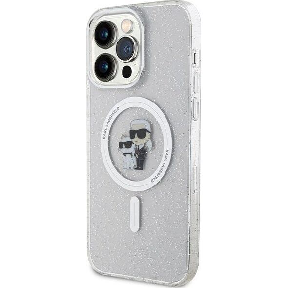 Karl Lagerfeld Etui Karl Lagerfeld KLHMP14XHGKCNOT Apple iPhone 14 Pro Max hardcase Karl&Choupette Glitter MagSafe transparent