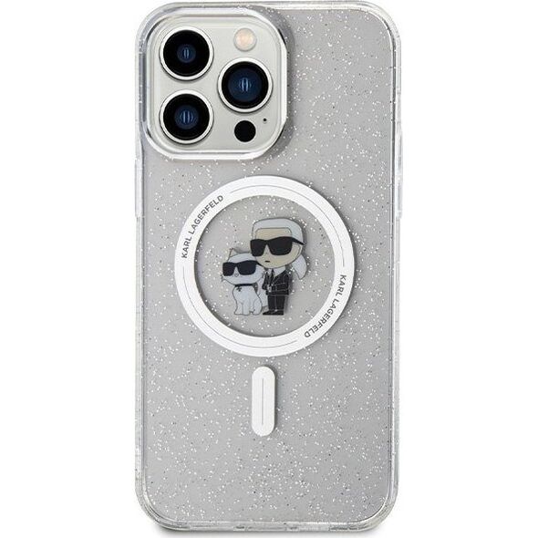 Karl Lagerfeld Etui Karl Lagerfeld KLHMP14XHGKCNOT Apple iPhone 14 Pro Max hardcase Karl&Choupette Glitter MagSafe transparent