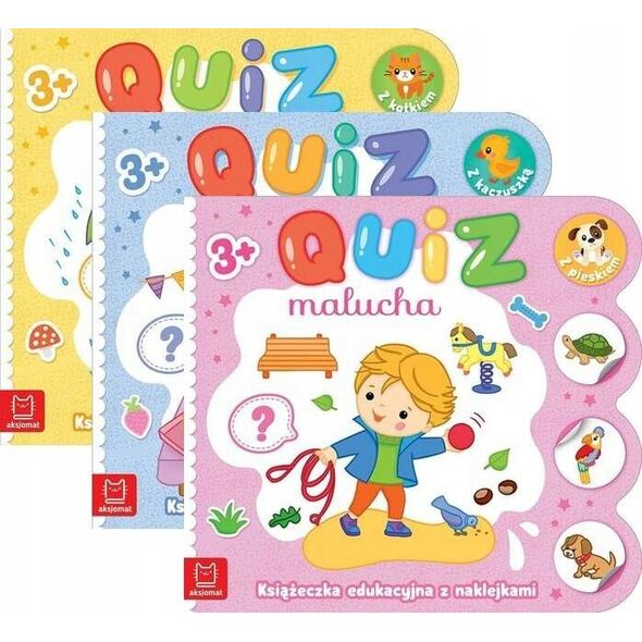 Aksjomat Książeczka Quiz malucha z naklejkami z kotkiem 3-4 lata