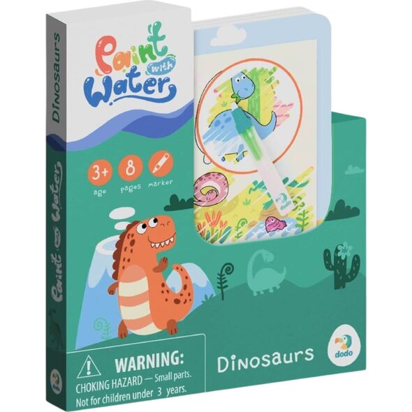 Dodo MALOWANIE MARKEREM WODNYM KOLOROWANKA "DINOZAURY" ZESTAW DLA NAJMŁODSZYCH