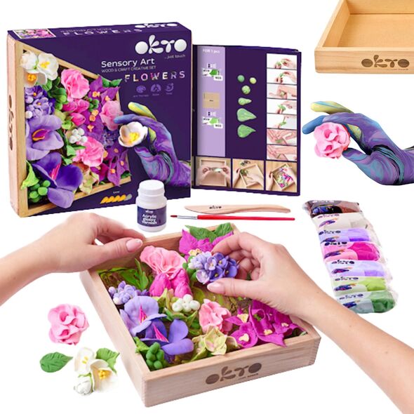 Okto ZESTAW ARTYSTYCZNY KREATYWNY ZRÓB WŁASNE KWIATY KWIETNIK 3D DIY CIASTOLINA