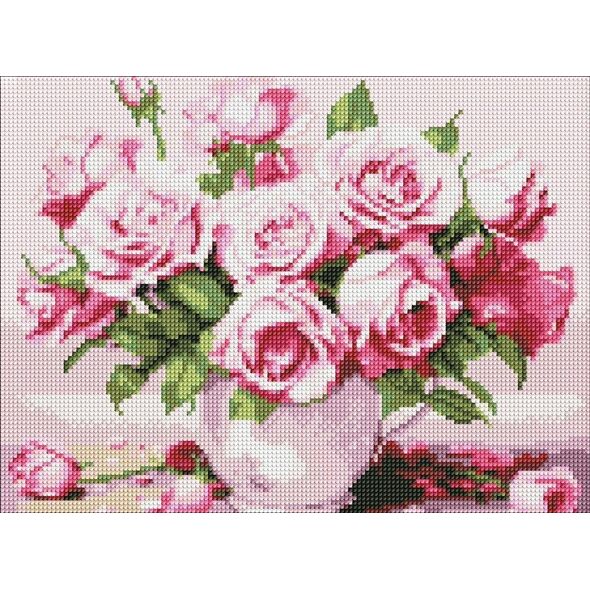 Norimpex Diamentowa mozaika - Różowe róże 30x40cm