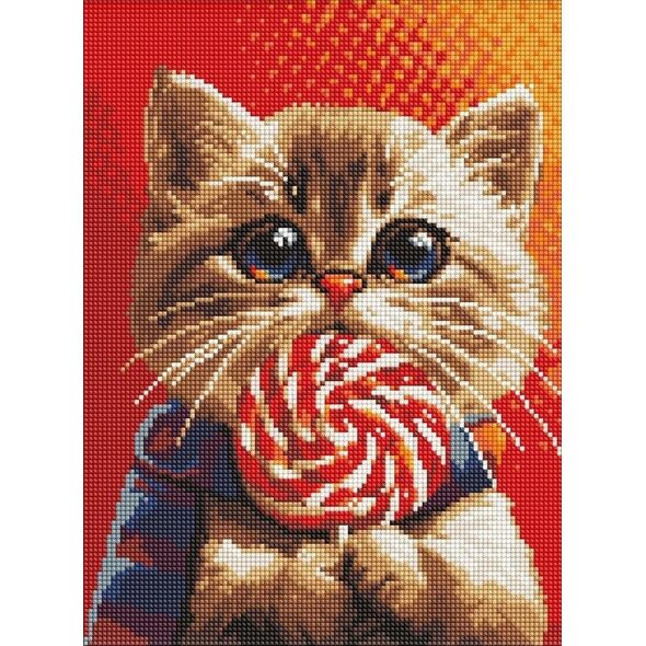 Norimpex Diamentowa mozaika - Kot z cukierkami 30x40cm