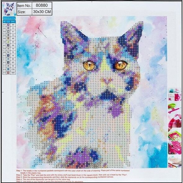 Norimpex Diamentowa mozaika 5D - Cat 30x30 80880