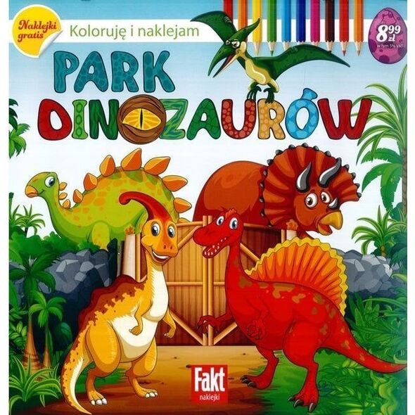 Ranok Park dinozaurów. Koloruję i naklejam