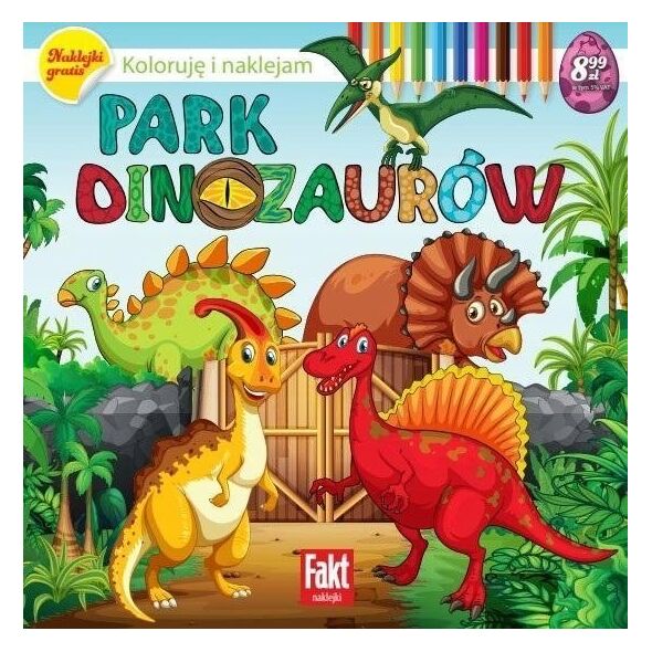 Ranok Park dinozaurów. Koloruję i naklejam