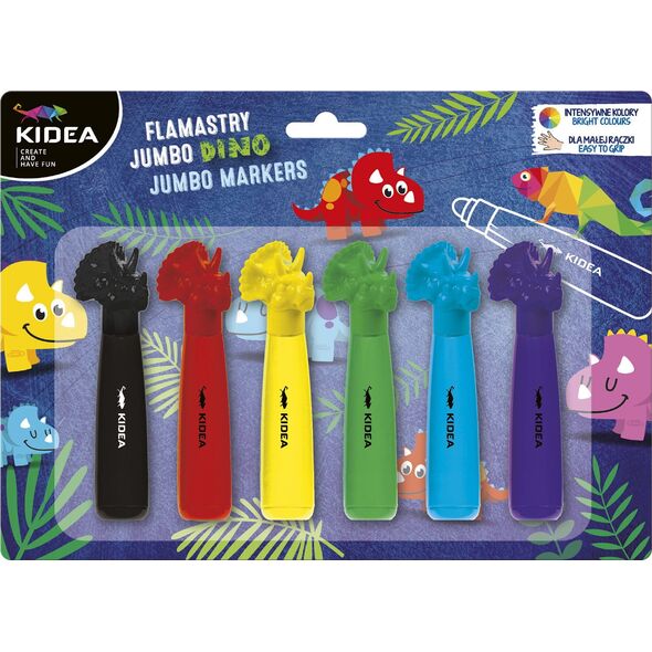 Derform PISAKI 6KOL JUMBO Z FIGUR DINOZAURY KIDEA B/C