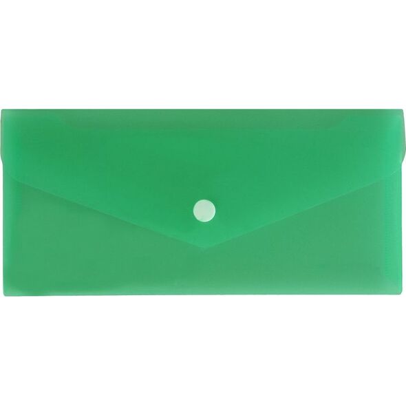 Biurfol Teczka koperta na zatrzask DL 21x9,9cm PP zielona