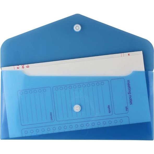 Biurfol Teczka koperta na zatrzask DL 21x9,9cm PP zielona