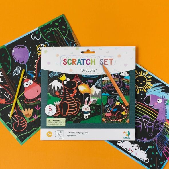 Dodo Zdrapka Artystyczna "Smoki" Wydrapywanka Metoda Scratch Dla Dzieci Obrazki