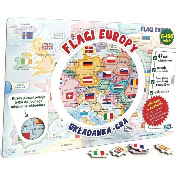 Wydawnictwo Jako Flagi Europy. Układanka/gra