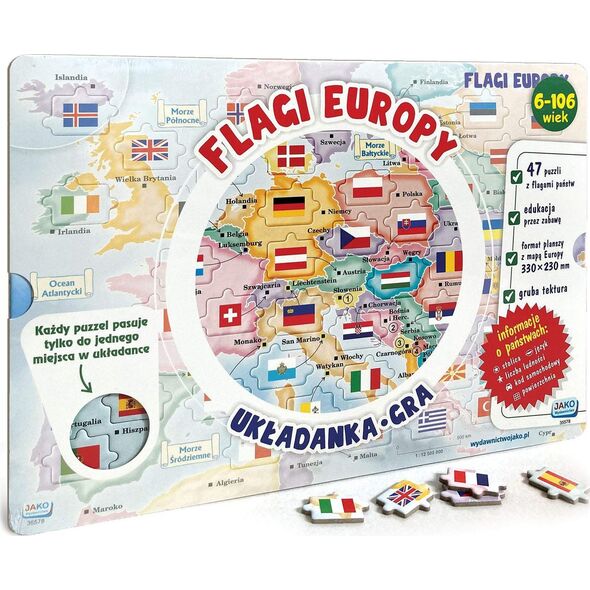 Wydawnictwo Jako Flagi Europy. Układanka/gra
