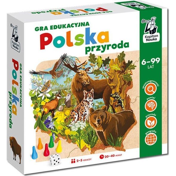 Kapitan Nauka Polska przyroda. Gra edukacyjna gra przyrodnicza dla całej rodziny GR0708