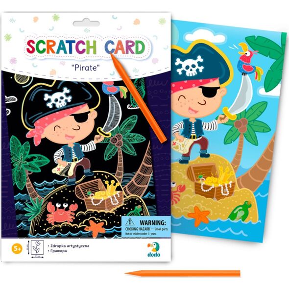 Dodo ZDRAPKA ARTYSTYCZNA PIRAT MALOWANIE METODĄ SCRATCH DLA NAJMŁODSZYCH
