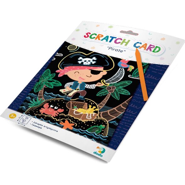 Dodo ZDRAPKA ARTYSTYCZNA PIRAT MALOWANIE METODĄ SCRATCH DLA NAJMŁODSZYCH
