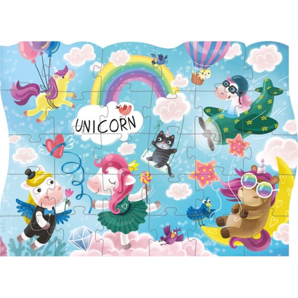 Dodo PUZZLE PRZYGODA JEDNOROŻCA 30 ELEMENTÓW KOLOROWA UKŁADANKA DLA NAJMŁODSZYCH