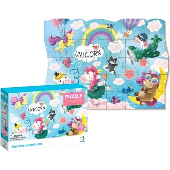 Dodo PUZZLE PRZYGODA JEDNOROŻCA 30 ELEMENTÓW KOLOROWA UKŁADANKA DLA NAJMŁODSZYCH