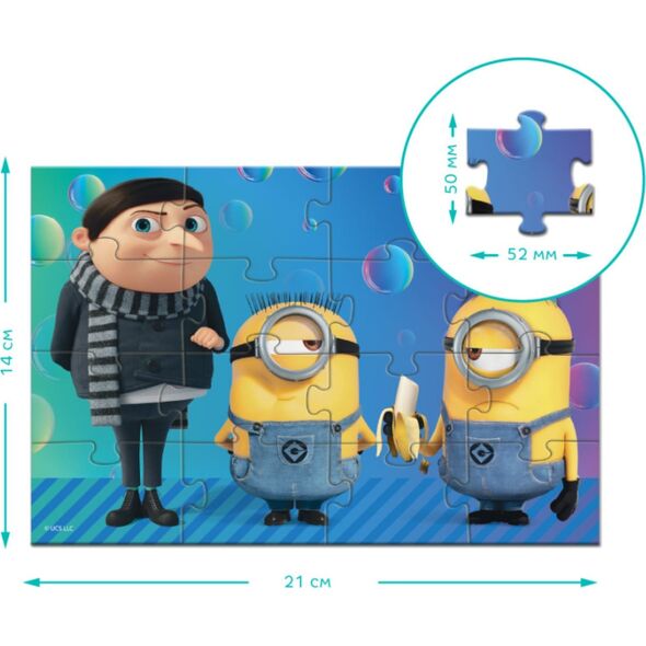 Dodo PUZZLE MAGNETYCZNE "MINIONS" UROCZA I KOLOROWA UKŁADANKA 16 ELEMENTÓW
