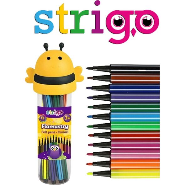 Pilot Flamastry Pszczółka 12 kolorów Strigo Felt Pens