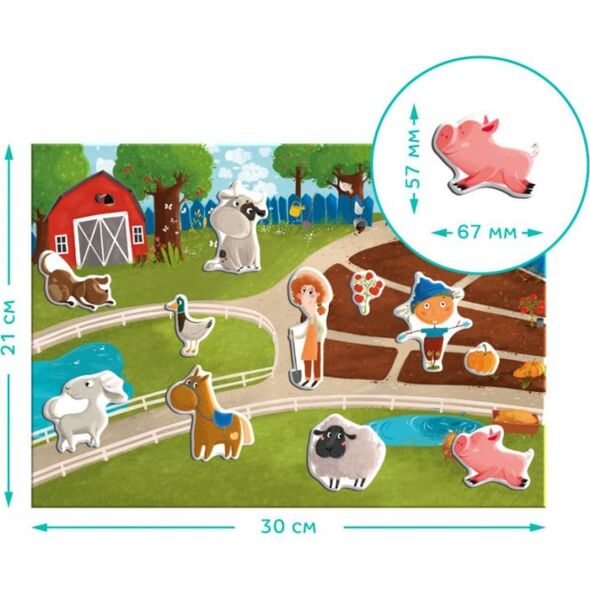 GRA MAGNETYCZNA "FARMA" MEGA ZESTAW TABLICA MAGNETYCZNA 44 ELEMENTY MAGNESY