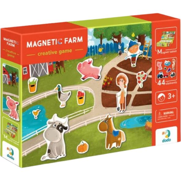 GRA MAGNETYCZNA "FARMA" MEGA ZESTAW TABLICA MAGNETYCZNA 44 ELEMENTY MAGNESY