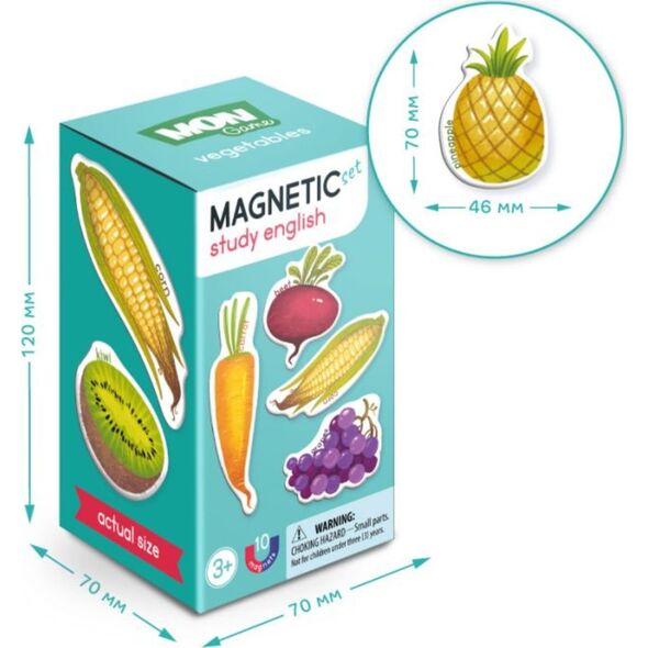 GRA MAGNETYCZNA WARZYWA I OWOCE PO ANGIELSKU NAUKA POPRZEZ ZABAWĘ MAGNESY