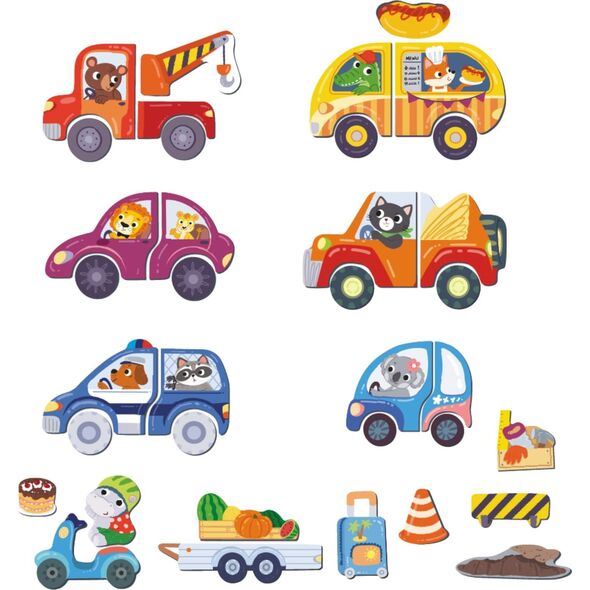 GRA MAGNETYCZNA EDUKACYJNA "TRANSPORT" 36 MAGNESÓW TABLICA MAGNETYCZNA