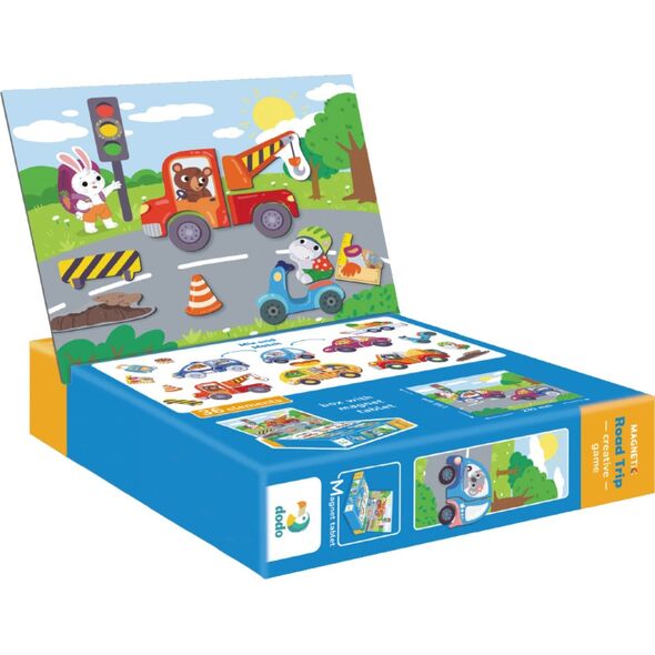 GRA MAGNETYCZNA EDUKACYJNA "TRANSPORT" 36 MAGNESÓW TABLICA MAGNETYCZNA